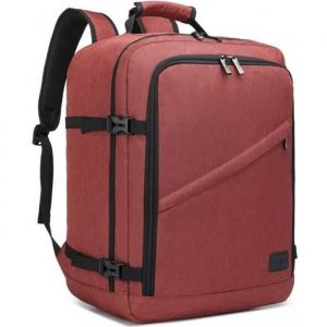 Image de Kono Sac &agrave; Dos Cabine 45x36x20cm pour Ordinateur Portable Voyage Business Ordinateur Sac de Voyage pour Femme Homme, 30L, Rouge