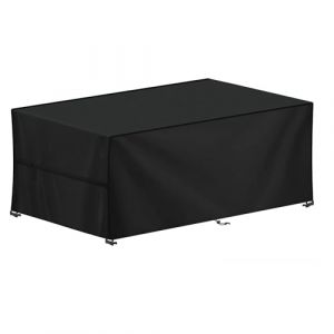 WELL HOME MOBILIARIO & DECORACIÓN Housse rectangulaire pour Table d'extérieur 165 x 115 x 80 cm en Polyester Noir avec Sac de Transport