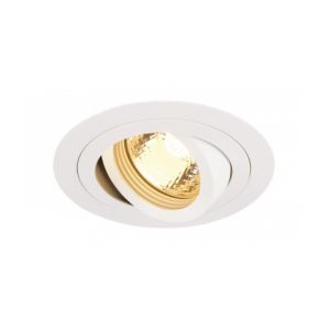 SLV 113510 New Tria GU10 Downlight rond, White-mat, max. 50 W, incl. Pince à ressorts, Aluminium, Blanc,
