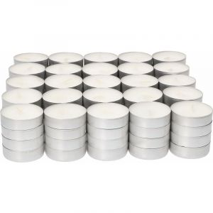 Image de Kotarbau - Lot de 100 bougies chauffe plat, non parfumées, durée de combustion : 3 heures