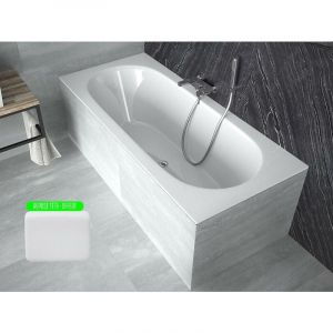 Baignoire rectangulaire blanche &agrave; encastrer 150 x 75 cm + repose t&ecirc;te - VITAE SLIM