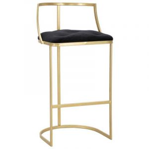 Mauroferretti - Tabouret de bar en métal assise capitonnée Istanbul 45 x 90 cm