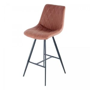 Unamourdetapis - Tabouret de bar semi artisanal lot de 2 iti 58x48 brun fonc&eacute; et noir