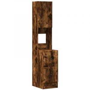 VidaXL Armoire de cuisine ch&ecirc;ne fum&eacute; 35x50x180 cm bois d'ing&eacute;nierie, placard de cuisine, unit&eacute; de cuisinette, armoire de rangement avec tiroir
