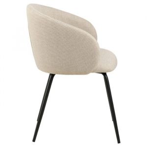 Eleanor chaise de salle &agrave; manger avec accoudoirs tissu beige.