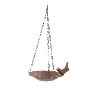 Décoration d'Autrefois Mangeoire Oiseau Suspendu Fonte - Marron
