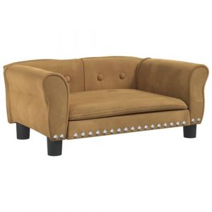 VidaXL Lit Pour Chien Marron 70x45x30 Cm Velours