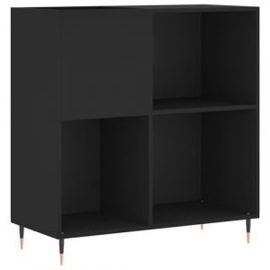 VidaXL Armoire à disques noir 84,5x38x89 cm bois d'ingénierie