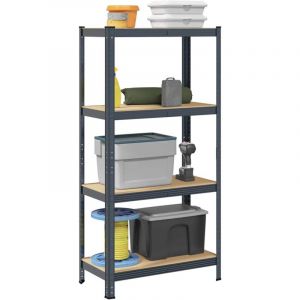 VidaXL Étagère de rangement 4 niveaux Anthracite Acier bois ingénierie