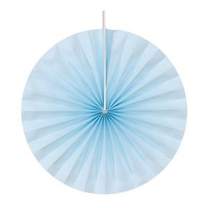 Ruedelafete Lot de 4 &eacute;ventails papier 20cm, Bleu pastel