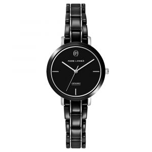Pierre Lannier Montre Femme Chouquette Noir Cadran Noir Bracelet Acier C&eacute;ramique Noir 12 Mm