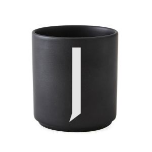 Image de Design Letters AJ Mug Porcelain Black J black / white