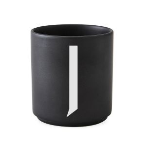 Design Letters AJ Mug Porcelain Black J black / white