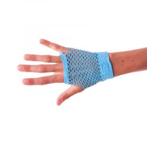 Party Pro Mitaines courtes bleues résilles adulte Taille unique