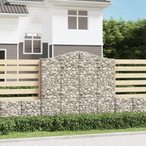 Image de VidaXL Paniers &agrave; gabions arqu&eacute;s 3 pcs 200x30x180/200 cm Fer galvanis&eacute;