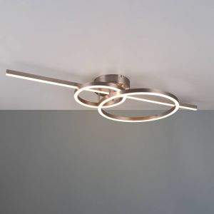 Trio LED Plafonnier Montilla 643010307, métal nickel mat, acrylique, avec LED 54 Watt, télécommande
