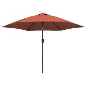 Parasol d'extérieur avec led et mât en acier 300 cm orange 02_0008178