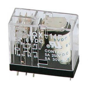 Perel Relais vertical 5a/30vcc-220vca 2 x repos-travail 12vcc