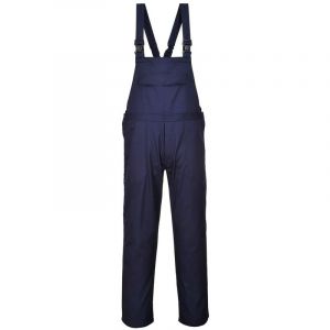 Portwest Cotte &agrave; Bretelles ignifug&eacute; Bizflame Bleu Marine XL