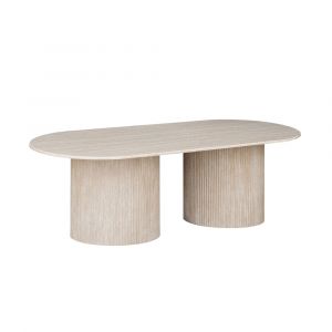 RIONA - Table basse ovale en marbre composite beige