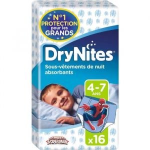 Huggies Drynites sous-vêtements de nuit garçon 4-7 ans - 16 culottes - Lot de 4 paquets de 16