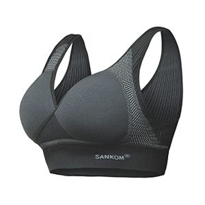 Venteo TELESHOPPING - Soutien-Gorge Confort Esquisse - sans Couture Femme &ndash; L&eacute;ger &ndash; Maintien Dos - Taille XXXL - Noir