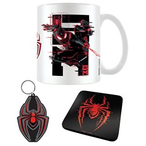 Pyramid International Spider-Man Web Glitch Miles Morales Ensemble de tasses Taille unique Noir/rouge/blanc