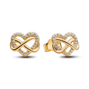 Pandora Clous d'Oreilles Cœur Infini Scintillants - Taille one size