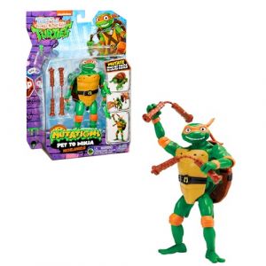 Tortues Ninja, 1 Figurine Deluxe 15 cm, Transformable, Modèle Michelangelo, pour Les Enfants à partir de 4 Ans et Plus, TU8383