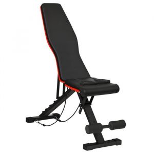 Homcom Banc de musculation - pliable - dossier r&eacute;glable 6 niveaux assise ajutable 4 niveaux - dossier assise rembourr&eacute;s - noir