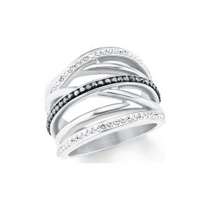 s.Oliver Bague, avec Cristal, Gris, Livr&eacute; dans Une Bo&icirc;te Cadeau de Bijoux, 2022652