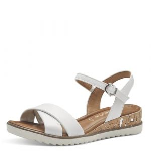 Tamaris Femme 1-28106-42 Sandale cale, Blanc, 40 EU