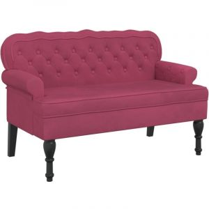 VidaXL Banc avec dossier bordeaux 119,5x64,5x75 cm velours