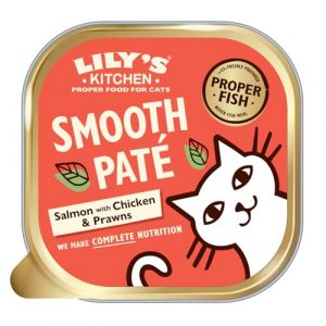Lily's Kitchen Nourriture Humide pour Chats Adultes, pâtée au Saumon, avec du Poulet et des crevettes sans céréales 19 x 85g