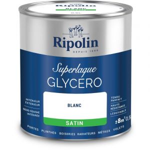 Ripolin Peinture Couleur Superlaque Glycéro 2en1 Satin - 0,5L - Blanc