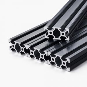 VEVOR Profilés d'Extrusion en Aluminium 2040, Lot de 5, Rail Linéaire Anodisé Norme Européen Rainure en T 1500 mm, Haute Résistance, pour Imprimante 3D, Machine Bricolage CNC, Gravure au Laser, Noir