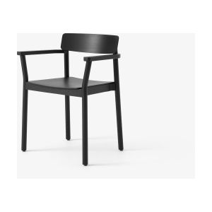 &tradition Chaise avec accoudoirs en frêne laqué noir 78x61 cm Betty TK10
