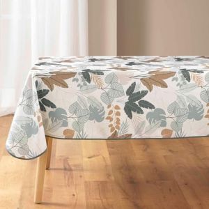 Douceur d'Int&eacute;rieur, Nappe Rectangle (150 x 240 cm) Fidji Vert, Polyester Imprim&eacute;