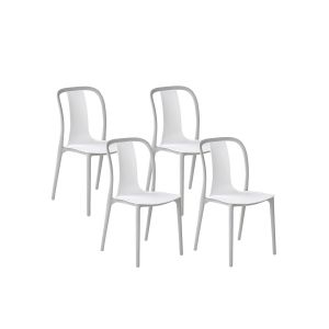 Beliani Lot de 4 chaises de jardin blanc / gris clair SPEZIA