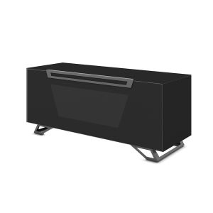 Munari KAIROS HOME meuble pour TV jusqu'à 55" KVT126F/P Collection VENTIMIGLIA (Noir mat - Verre trempé)