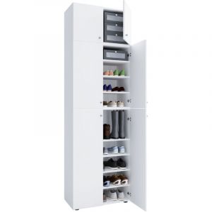 Ebuy24 - LonaXXL meuble &agrave; chaussures 6 portes blanc.