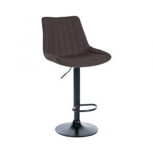 CLP Tabouret de bar en tissu ajustable pivotant tissu Taupe