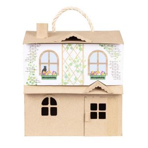 decopatch AC920C - Maison miniature à décorer avec porte magnétique - Dimensions: 25 x 24 x 27cm
