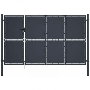 VidaXL Portail de jardin Acier 350 x 175 cm Anthracite