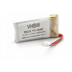 Vhbw Li-Ion batterie 450mAh (3.7V) pour drone multicopter quadrocopter t&eacute;l&eacute;commande UDI U841-1, U841-16, U843