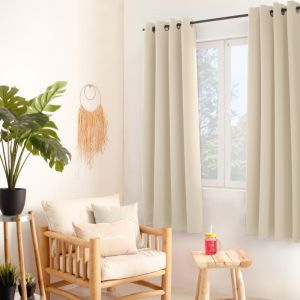 Rideau thermique avec microfibre doublée d'une polaire, 8 oeillets