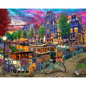 Puzzle 1000 pièces : Canal d'Amsterdam