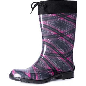 Ladeheid Bottes de Pluie Femme LA-968 (Violet/Carreaux, 37 EU)