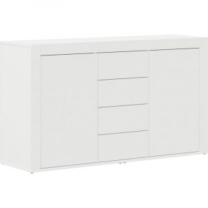 VidaXL Buffet avec tiroir Blanc 120 x 36 x 69 cm Bois d'ing&eacute;nierie