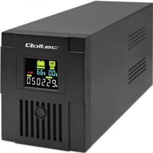 Qoltec Sai 1500VA Batterie au Plomb 6h Recharge LCD AVR Protection Avanc&eacute;e